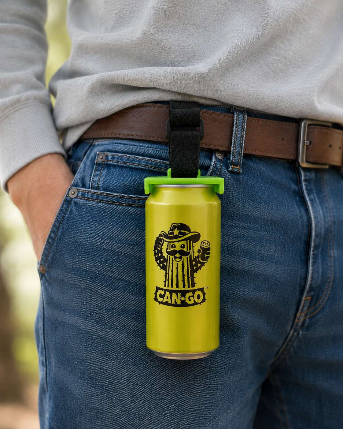 Can-Go Holster™ – Universal Strap-On Can Holder